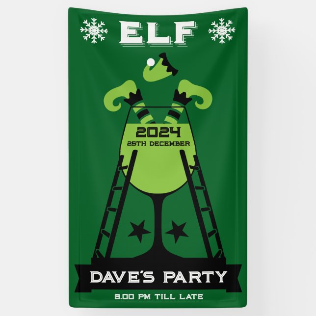 Elf Xmas Party Banner (Vertikal)