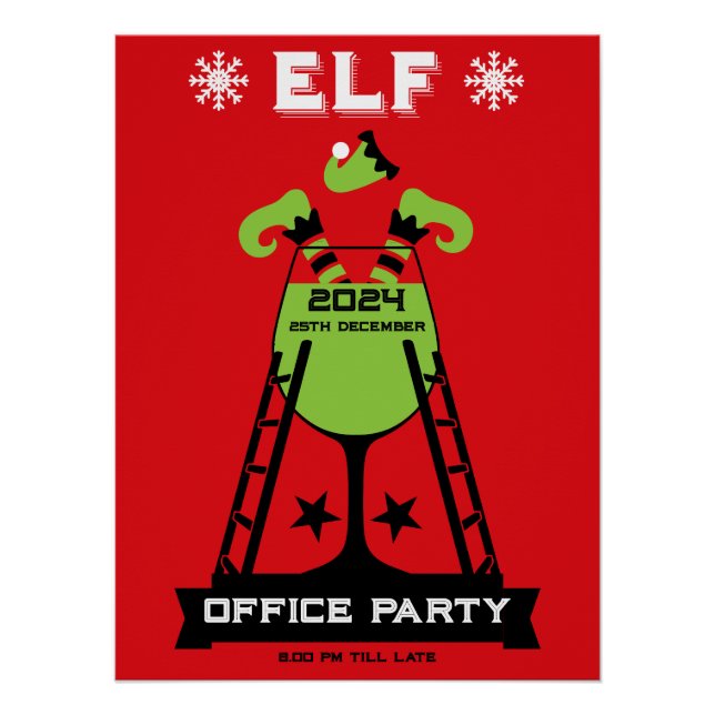 Elf Xmas Party Poster (Vorderseite)