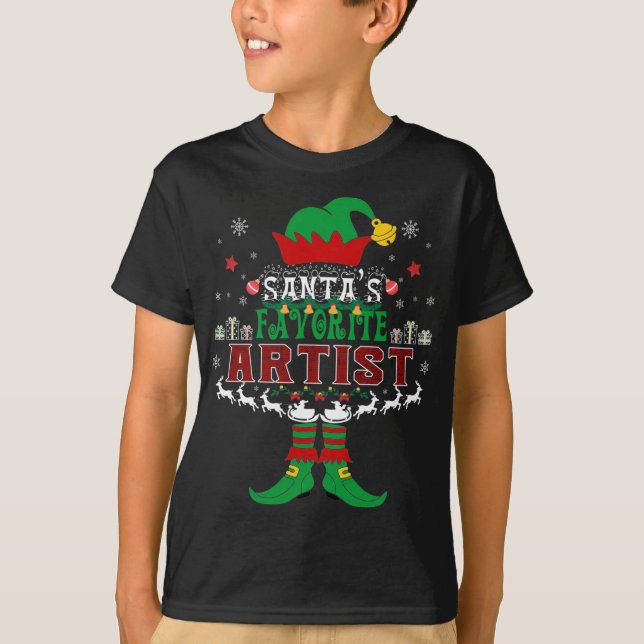 Elf Xmas Weihnachts Lieblingskünstler Ugly Sweater T-Shirt (Vorderseite)