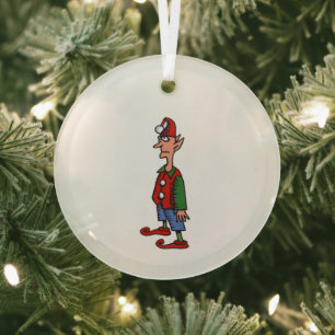 Elfe, der stramm steht, rundes Glasornament Ornament Aus Glas