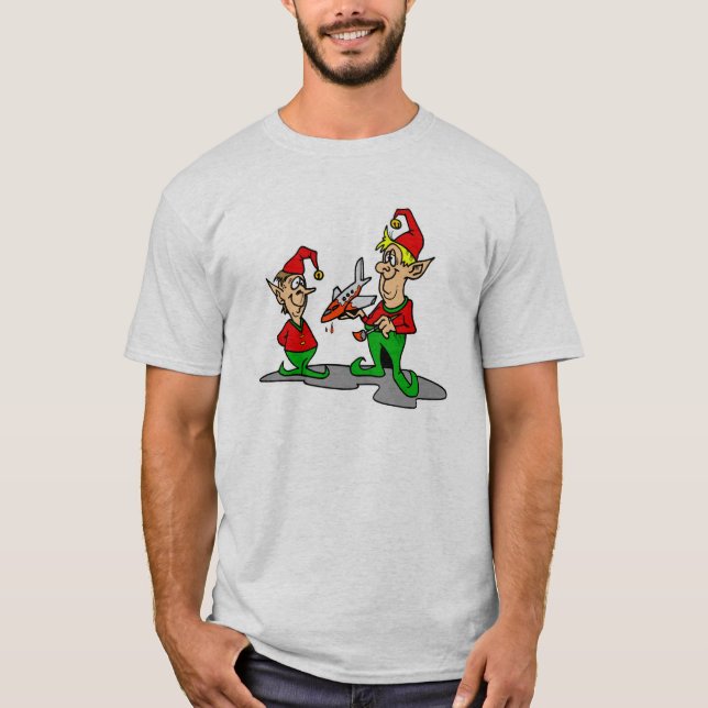 Elfe, die Flugzeug malen T-Shirt (Vorderseite)