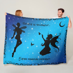 Elfe Fee & Schmetterling Fantasie..Glaube an dich Fleecedecke