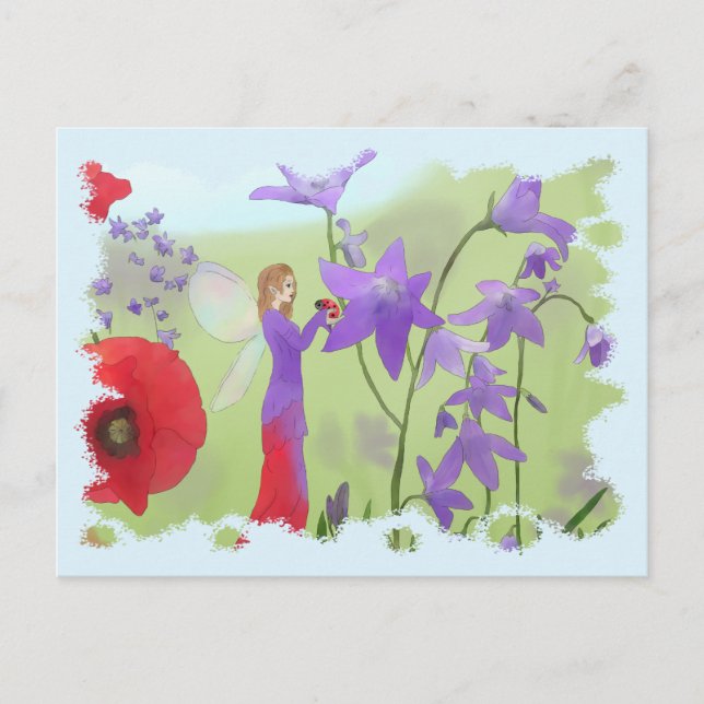 Elfe mit käfer postkarte (Vorderseite)