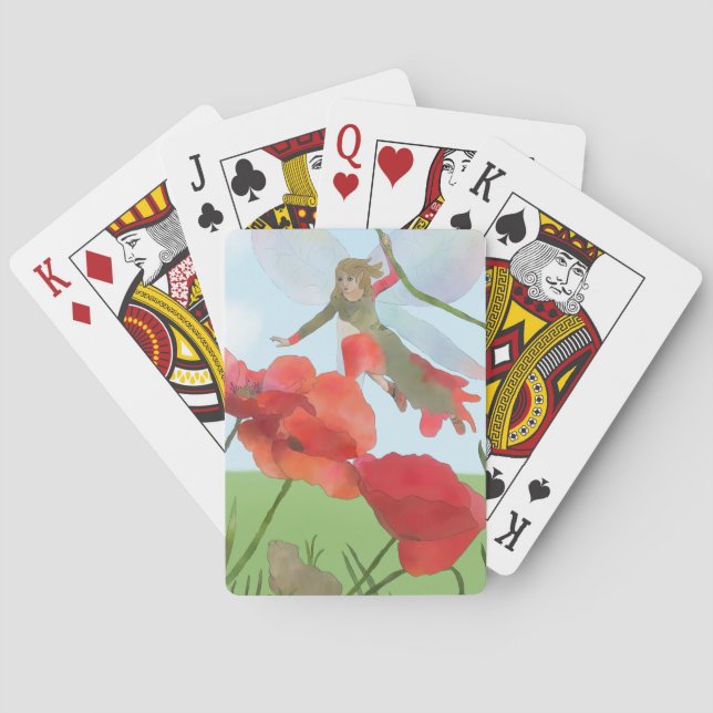 Elfe mit Mohn  spielkarten (Rückseite)