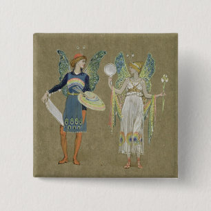 Elfe und feenhafte Maler, "vom Schneemann" 1899 Button