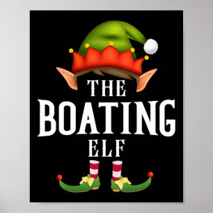 Elfen-Gruppe beim Bootsfahren Lustige Weihnachts-P Poster