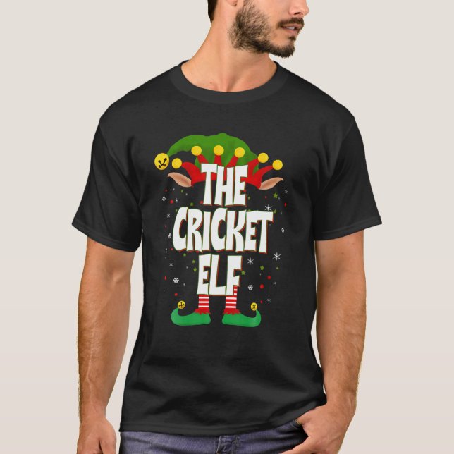 Elfen Gruppe Cricket Elf Weihnachten T-Shirt (Vorderseite)