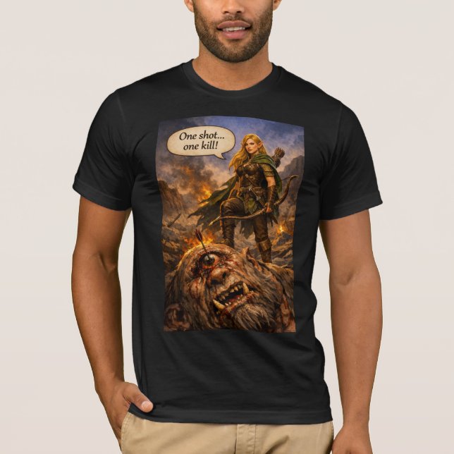 Elfen-Ranger gegen Cyclops T-Shirt (Vorderseite)