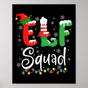 Elfen-Trupp Spaß Elfen-Familie Weihnachten passend Poster