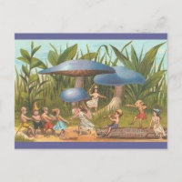 Elfen und Feen im Pilzland Postkarte