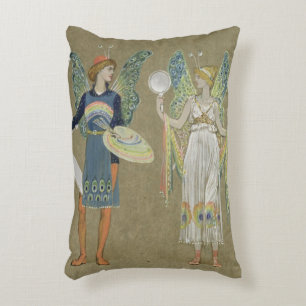 Elfen und Maler, aus "Der Schneemann" 1899 Zierkissen