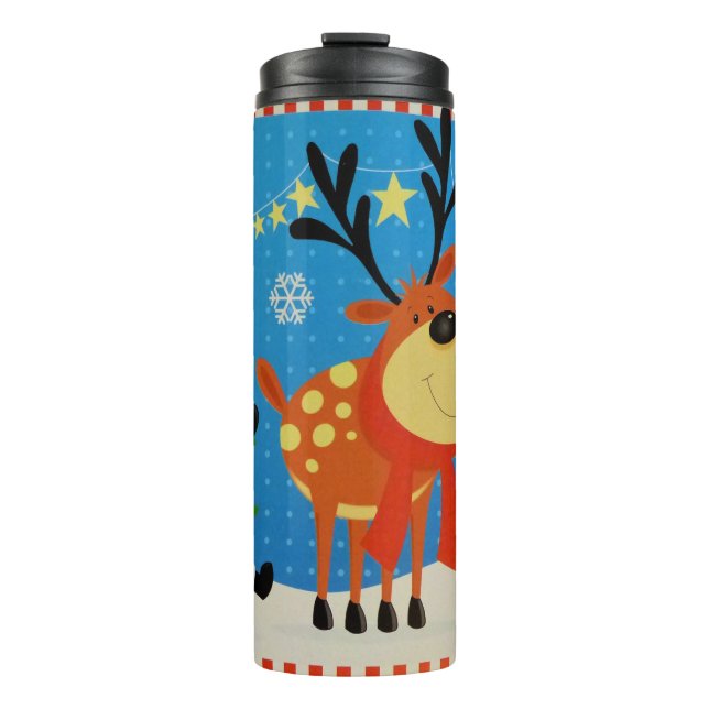 Elfen und Rentier Thermosbecher (Vorderseite)