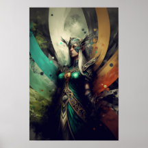 Elfen-Zauberin Fantasy-Poster | RPG-Kunst 1
