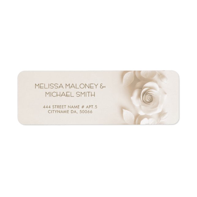 Elfenbein 3D Blumen Rosen Hochzeit (Vorne)