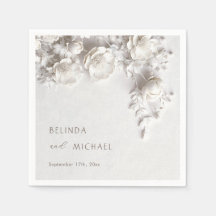 Elfenbein 3D Blumen Rosen Minimalistische Hochzeit
