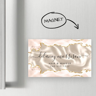 Elfenbein-Achat-Gold-Glitter-Luxus Magnetische Visitenkarte