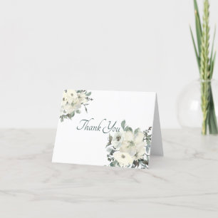 Elfenbein-Aquarell-Blumen-Dankeskarten Dankeskarte