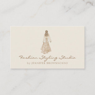 Elfenbein-Aquarell-Brautkleid Hochzeitsplaner Visitenkarte
