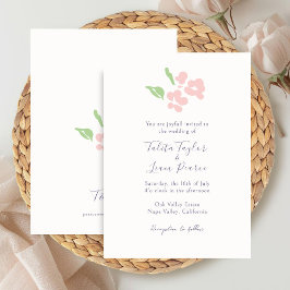 Elfenbein | Aquarell-Rosé-Blumen-Hochzeitsschrift Einladung