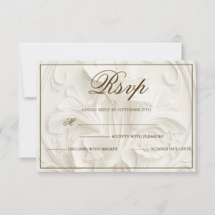 Elfenbein Art Nouveau Hochzeit RSVP Karte