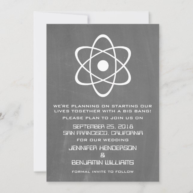 Elfenbein Atomare Tafel Save-the-Date-Einladung Save The Date (Vorderseite)
