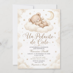 Elfenbein Baby Shower 'Ein Stückchen Himmel' Einladung