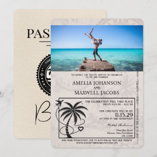 Elfenbein Bahamas Reisepass Hochzeits-Einladung Einladung