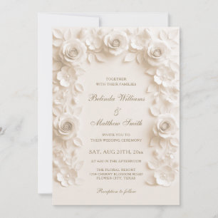 Elfenbein Barock Eleganz Rosen Rahmen Hochzeit Einladung