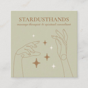 Elfenbein Beige Heilenergie Hände Therapie Massage Quadratische Visitenkarte