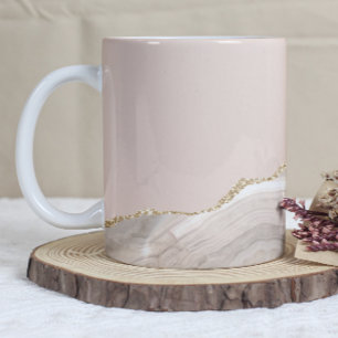 Elfenbein Beige Taupe Achat Gold Glitter Kaffeetasse
