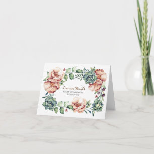 Elfenbein-Blume und -Sukkulturen bedanken sich Dankeskarte