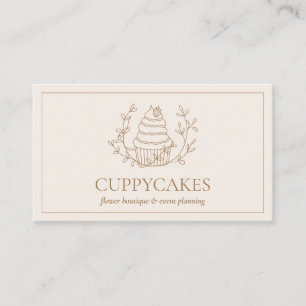 Elfenbein Blumen Cupcake Bäcker Konditorei Chef Ca Visitenkarte