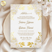 Elfenbein Blumen Gold Islamische Muslimische Hochz
