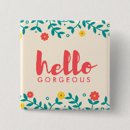 Elfenbein-Blumen"hallo herrlicher" Knopf Button