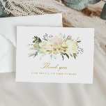 Elfenbein Blumengehilfe Dankeschön Karte<br><div class="desc">Ein schönes,  im Sommer gewachsenes,  grünes Design mit eleganten Blume aus Elfenbein. Text und Farben können personalisiert sein.</div>