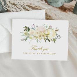 Elfenbein Blumengehilfe Dankeschön Karte
