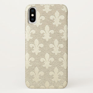 Elfenbein Champagner königlich elegante Fleur de L iPhone X Hülle