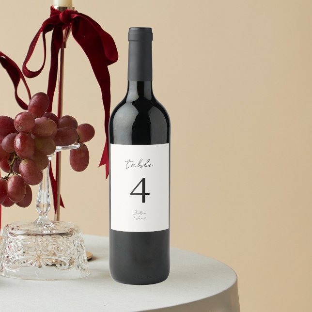 Elfenbein | Chic B&W Minimalistisch Wedding Weinetikett (Von Creator hochgeladen)