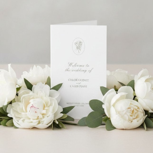 Elfenbein | Chic Botanische Gefaltete Hochzeitspro (Von Creator hochgeladen)