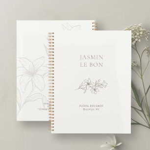 Elfenbein   Chic Minimalistisch Floral Planer