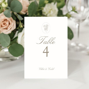 Elfenbein Chic Oval Schrift Hochzeitstisch Karte