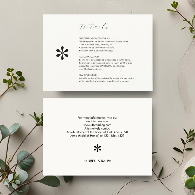 Elfenbein | Chic QR Code Hochzeitdetails RSVP Karte (Von Creator hochgeladen)