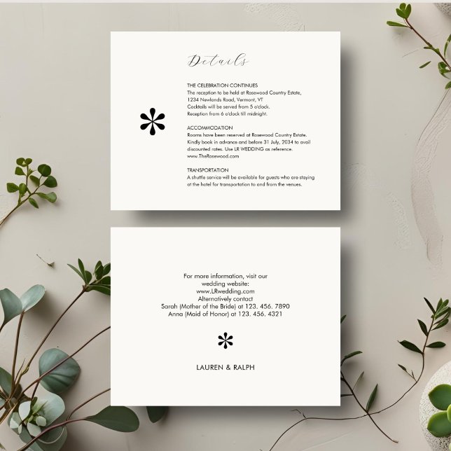 Elfenbein | Chic QR Code Hochzeitdetails RSVP Karte (Von Creator hochgeladen)