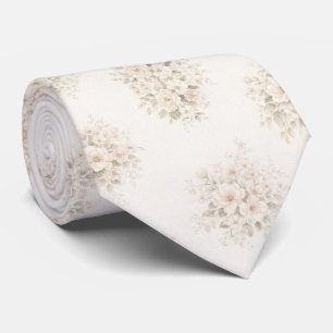 Elfenbein-Creme-Blumenbouquet Krawatte