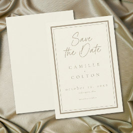 Elfenbein Creme Minimalist Rahmen Hochzeit Save The Date