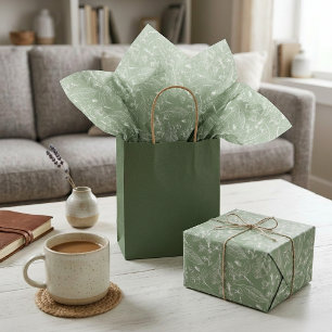 Elfenbein Cremeblättriges Blumenkunst-Muster auf S Seidenpapier
