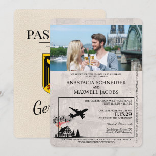 Elfenbein Deutschland Reisepass Hochzeitseinladung Einladung