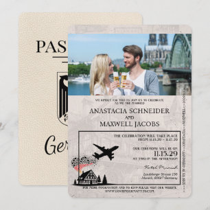 Elfenbein Deutschland Reisepass Hochzeitseinladung Einladung