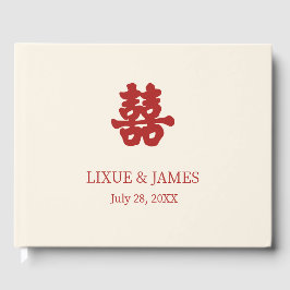Elfenbein Double Happiness Chinesische Kalligraphi Gästebuch