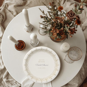 Elfenbein-Duschgel 'Neues Kapitel beginnt' Vintage Pappteller